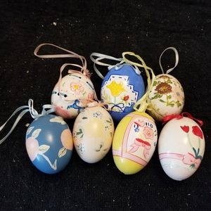 7 Hand Painted Real Egg Ornament